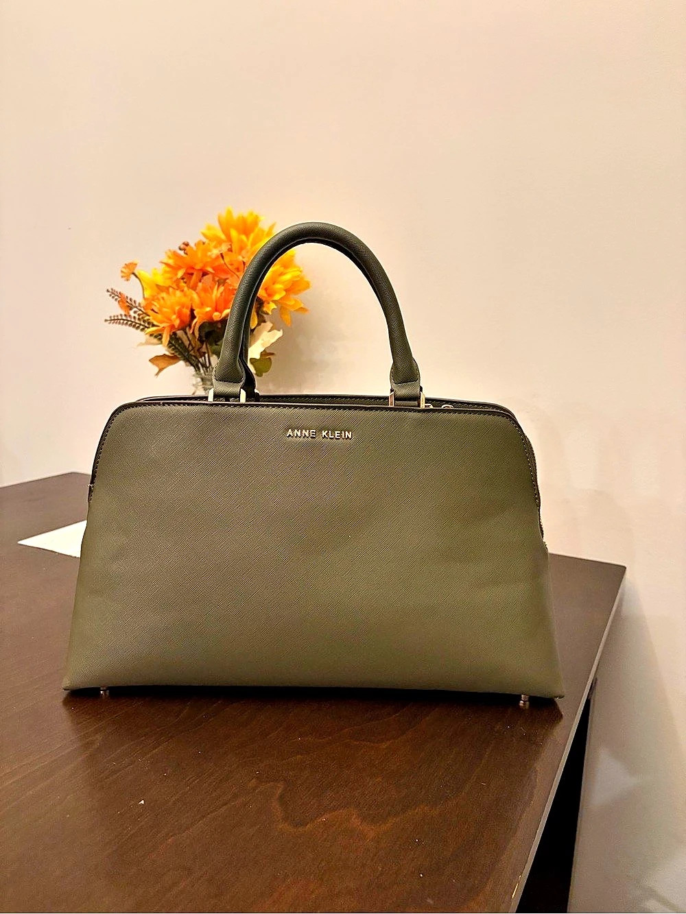 Anne Klein Olive Green Satchel